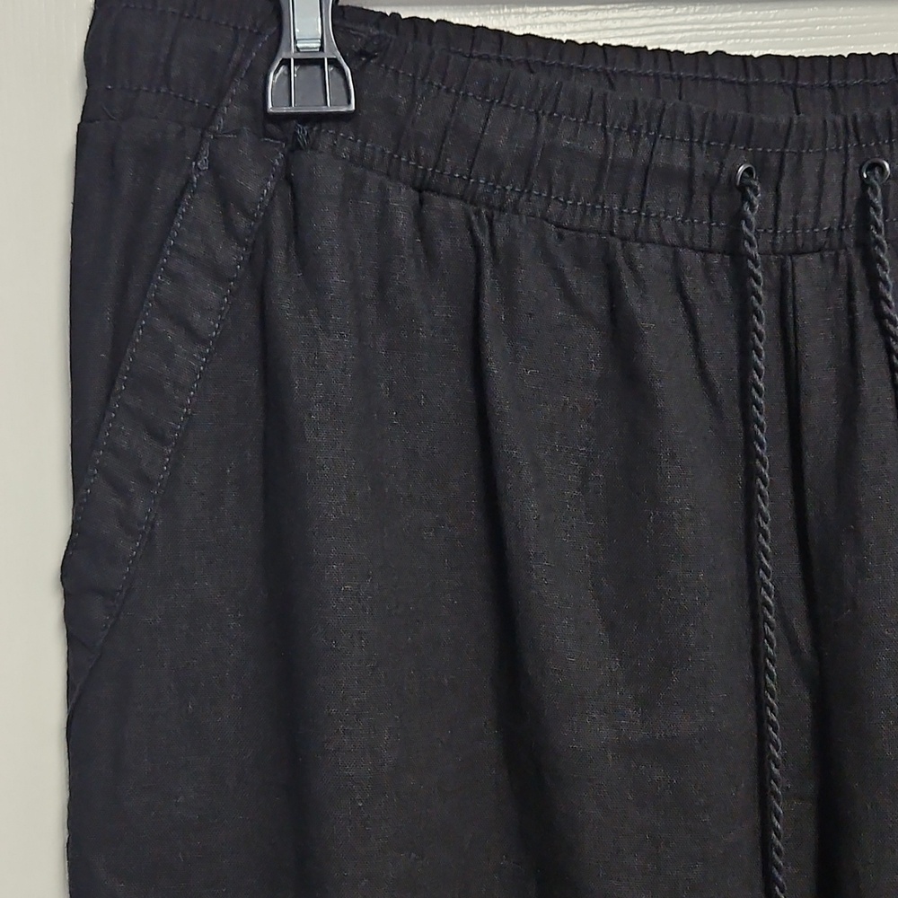 Westbound Linen Blend Mid Rise Straight Leg Lightweight Pant: Black: Size- 2X - Picture 3 of 13